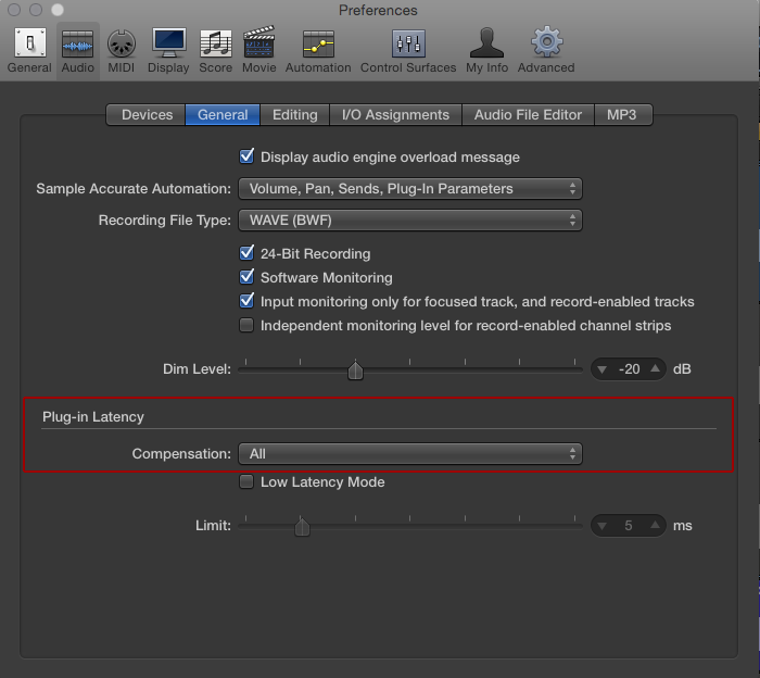 Logic X Plugin Latency